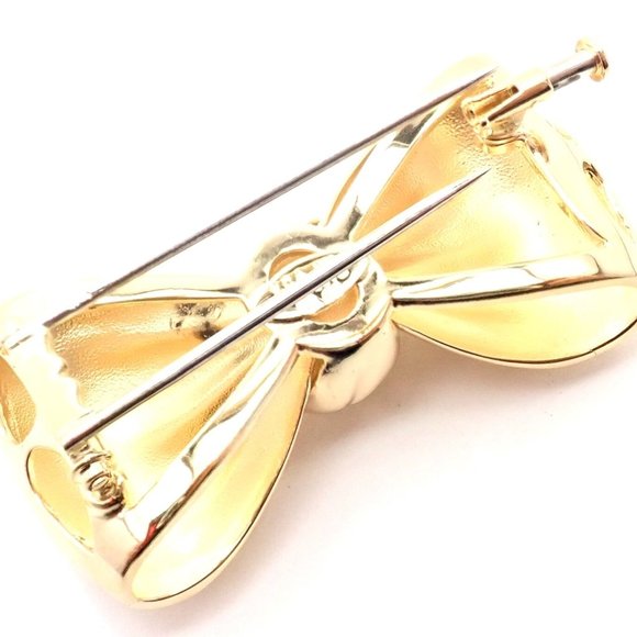 Rare! Authentic Van Cleef & Arpels 18k Yellow Gold Bow Design Pin Brooch - Picture 4 of 11